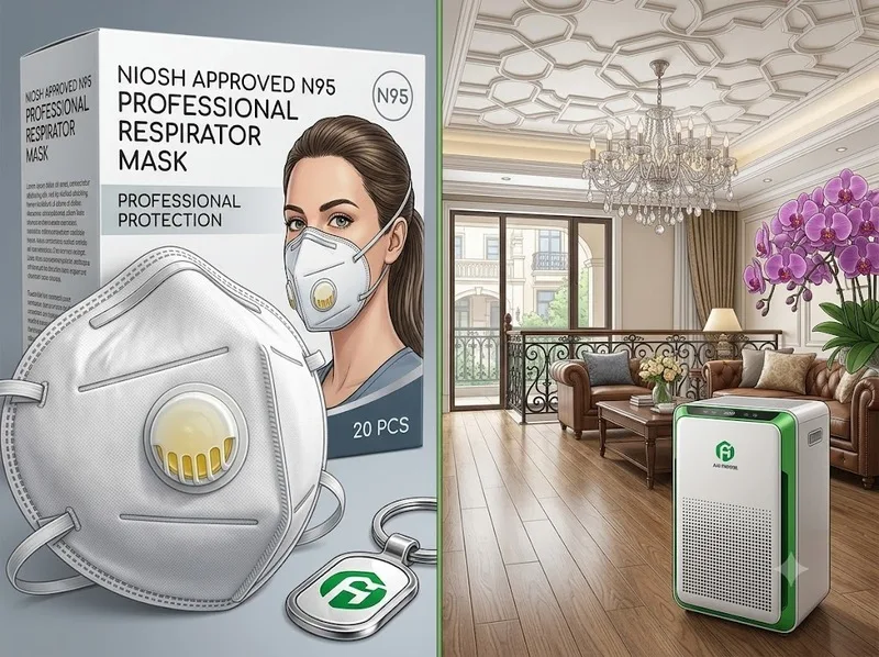 Khẩu trang N95 và máy lọc HEPA giúp giảm tiếp xúc với bụi mịn PM2.5